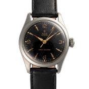 A GENTLEMAN'S MID SIZE STAINLESS STEEL TUDOR OYSTER SHOCK-RESISTING WRIST WATCH CIRCA 1950s, REF.
