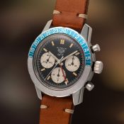 A GENTLEMAN'S SIZE STAINLESS STEEL HEUER AUTAVIA GMT CHRONOGRAPH WRIST WATCH  CIRCA 1969, REF. 2446C