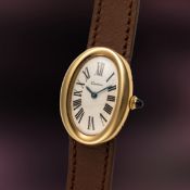 A VERY RARE LARGE SIZE 18K SOLID GOLD CARTIER LONDON BAIGNOIRE WRIST WATCH CIRCA 1966 Movement: