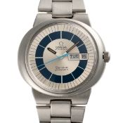 A GENTLEMAN'S STAINLESS SIZE STEEL OMEGA GENEVE DYNAMIC AUTOMATIC DAY DATE BRACELET WATCH CIRCA