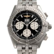 A GENTLEMAN'S SIZE STAINLESS STEEL BREITLING CROSSWIND AUTOMATIC CHRONOGRAPH BRACELET WATCH DATED