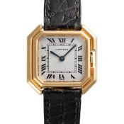 A LADY'S 18K SOLID GOLD CARTIER PARIS CEINTURE WRIST WATCH CIRCA 1970s, REF. 78100 Movement: 17J,