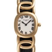 A LADY'S 18K SOLID GOLD PATEK PHILIPPE GOLDEN ELLIPSE WRIST WATCH CIRCA 1990s, REF. 4830 WITH