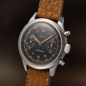 A RARE GENTLEMAN'S LARGE SIZE STAINLESS STEEL MULCO ANTIMAGNETIC WATERPROOF CHRONOGRAPH WRIST