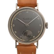 A GENTLEMAN'S LARGE SIZE STAINLESS STEEL CORTEBERT WRIST WATCH CIRCA 1940s, WITH LARGE 16 LIGNE