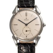 A GENTLEMAN'S SIZE STAINLESS STEEL ROLEX PRECISION WRIST WATCH CIRCA 1950s, REF. 4560 WITH 