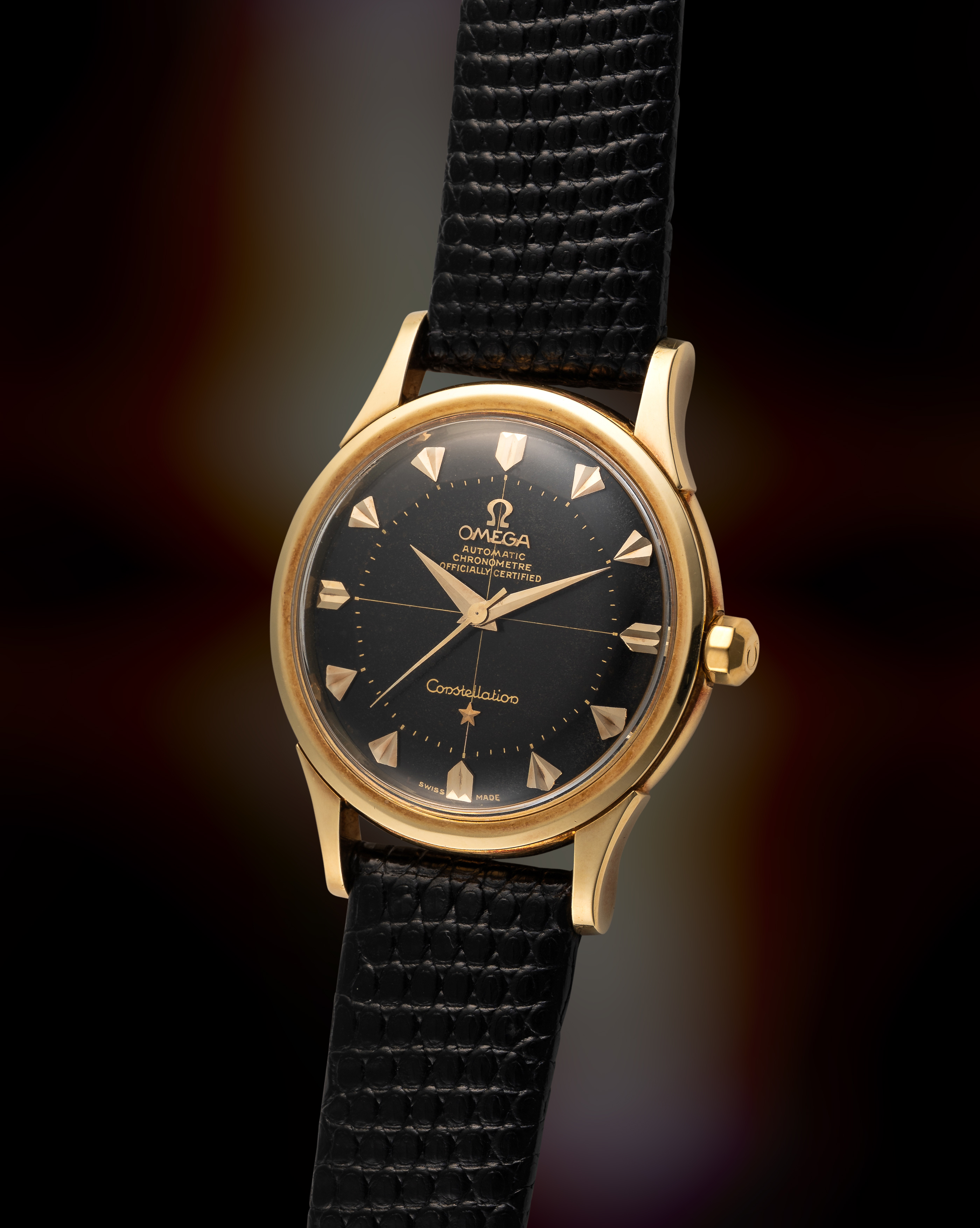 A FINE & RARE GENTLEMAN'S SIZE 18K SOLID GOLD OMEGA CONSTELLATION CHRONOMETER WRIST WATCH CIRCA - Image 3 of 9