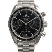 A GENTLEMAN'S SIZE STAINLESS STEEL OMEGA SPEEDMASTER 38 AUTOMATIC CO-AXIAL CHRONOGRAPH BRACELET