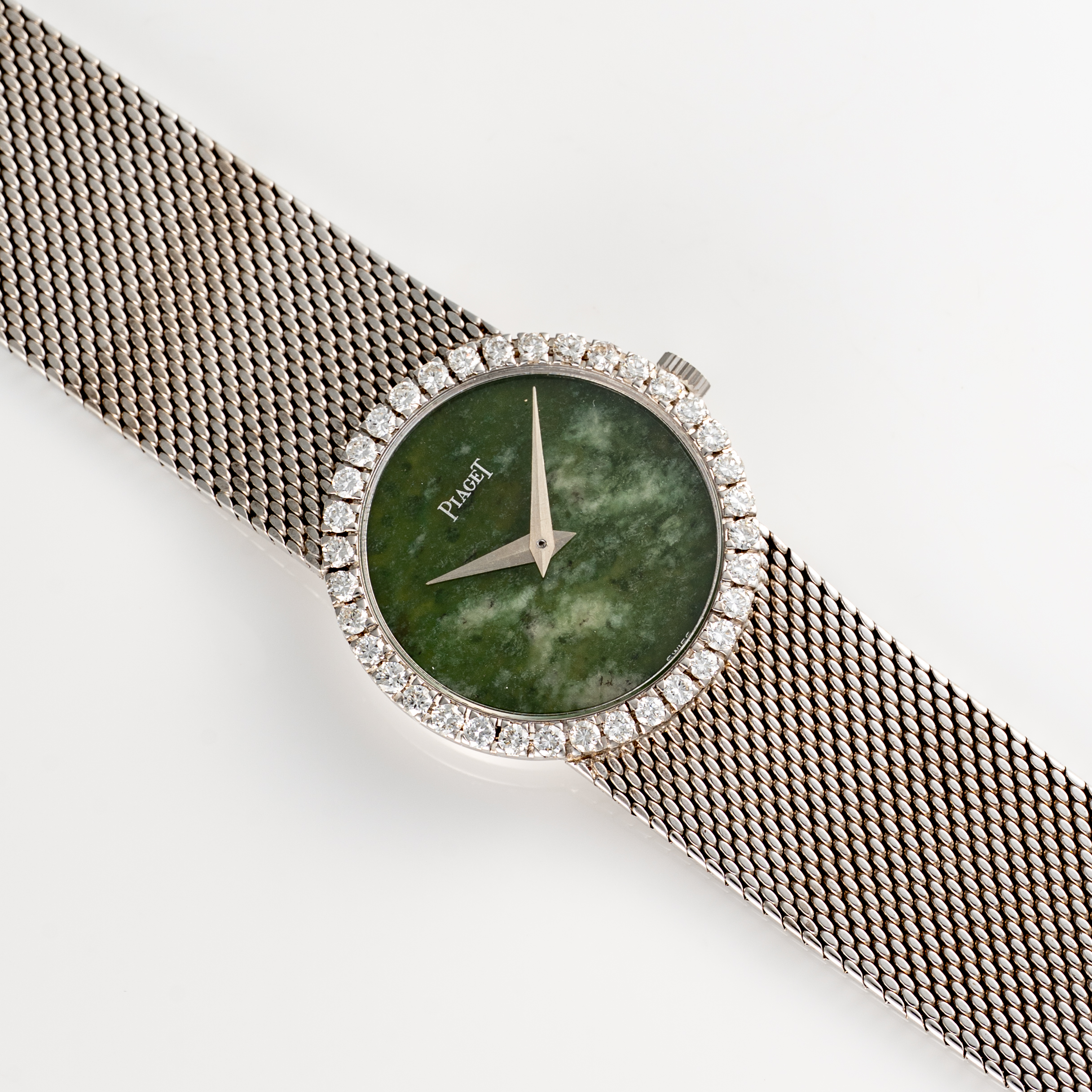 A LADY'S FINE 18K SOLID WHITE GOLD & DIAMOND PIAGET BRACELET WATCH CIRCA 1970s, REF. 9706 WITH - Image 5 of 10