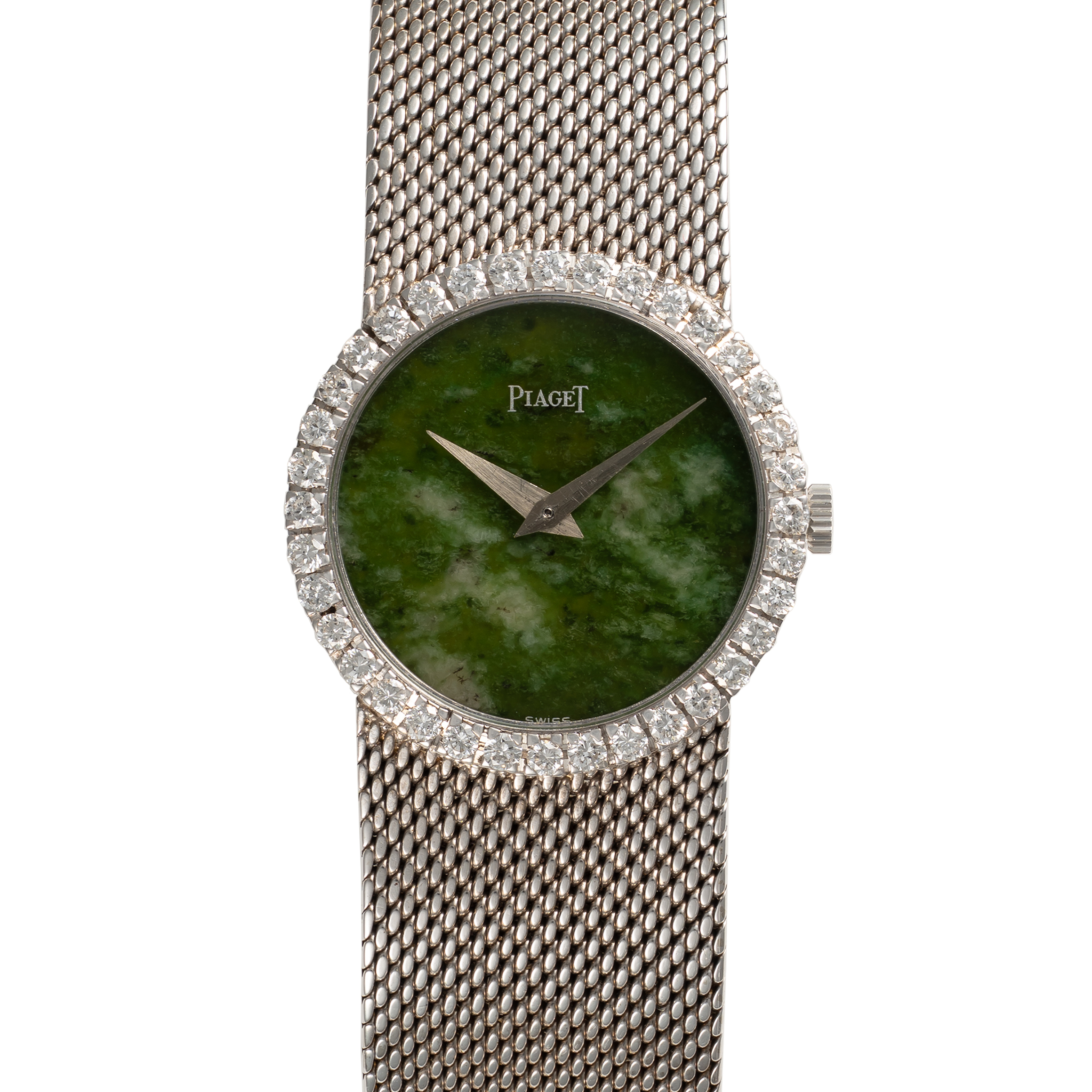 A LADY'S FINE 18K SOLID WHITE GOLD & DIAMOND PIAGET BRACELET WATCH CIRCA 1970s, REF. 9706 WITH - Image 2 of 10