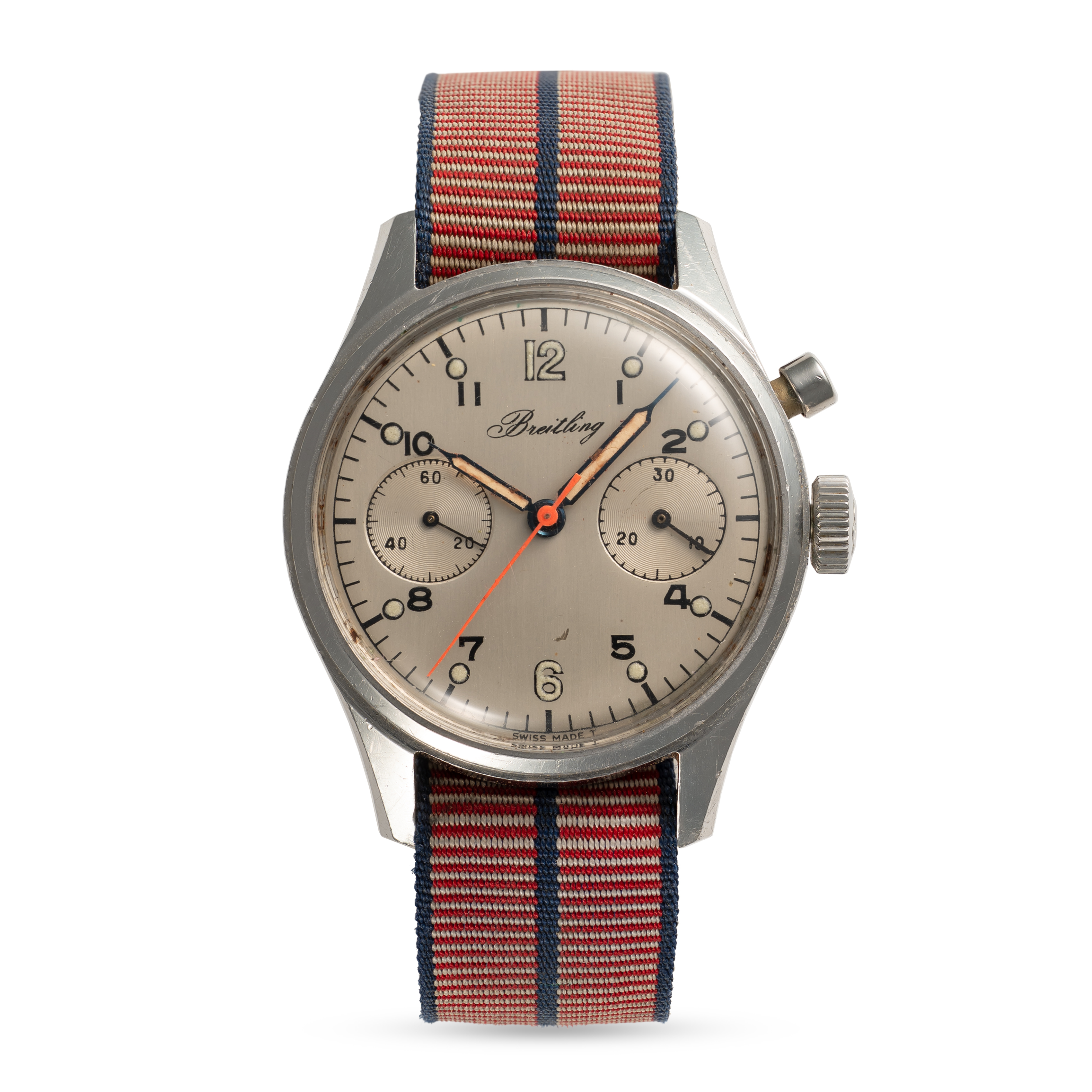 A GENTLEMAN'S SIZE STAINLESS STEEL ROYAL CANADIAN AIR FORCE (RCAF) BREITLING SINGLE BUTTON - Image 2 of 8