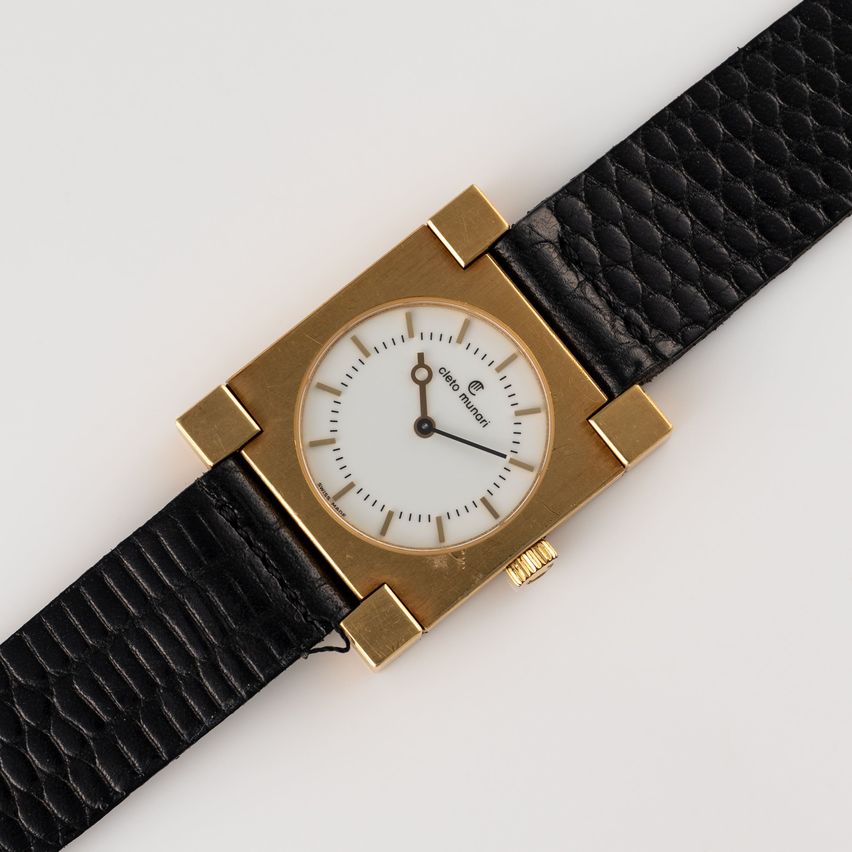 A RARE GENTLEMAN'S SIZE 18K SOLID GOLD CLETO MUNARI "SOTSEY" WRIST WATCH CIRCA 1980s, A LIMITED - Image 6 of 9