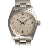 A RARE GENTLEMAN'S SIZE STAINLESS STEEL ROLEX OYSTER PRECISION BRACELET WATCH DATED 1971, REF.
