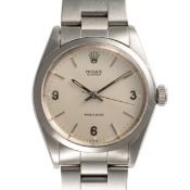A RARE GENTLEMAN'S SIZE STAINLESS STEEL ROLEX OYSTER PRECISION BRACELET WATCH DATED 1971, REF.