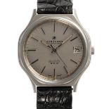 A GENTLEMAN'S SIZE STAINLESS STEEL JUNGHANS CHRONOMETER 4 MHZ QUARTZ WRIST WATCH CIRCA 1978, REF.