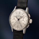 A GENTLEMAN'S SIZE STAINLESS STEEL BREITLING DUOGRAPH SPLIT SECONDS CHRONOGRAPH WRIST WATCH CIRCA