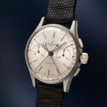 A GENTLEMAN'S SIZE STAINLESS STEEL BREITLING DUOGRAPH SPLIT SECONDS CHRONOGRAPH WRIST WATCH CIRCA