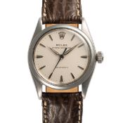 A MIDSIZE STAINLESS STEEL ROLEX OYSTER SPEEDKING WRIST WATCH CIRCA 1960, REF. 6421 WITH DAUPHINE