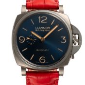 A GENTLEMAN'S SIZE TITANIUM PANERAI LUMINOR DUE AUTOMATIC WRIST WATCH DATED 2018, REF. PAM00728