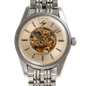 A RARE GENTLEMAN'S SIZE STAINLESS STEEL WITTNAUER ELECTRO-CHON ELECTRONIC BRACELET WATCH CIRCA