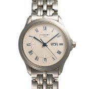 A MIDSIZE STAINLESS STEEL CHAUMET AQUILA BRACELET WATCH CIRCA 2000, WITH GUILLOCHE DIAL, ACCOMPANIED