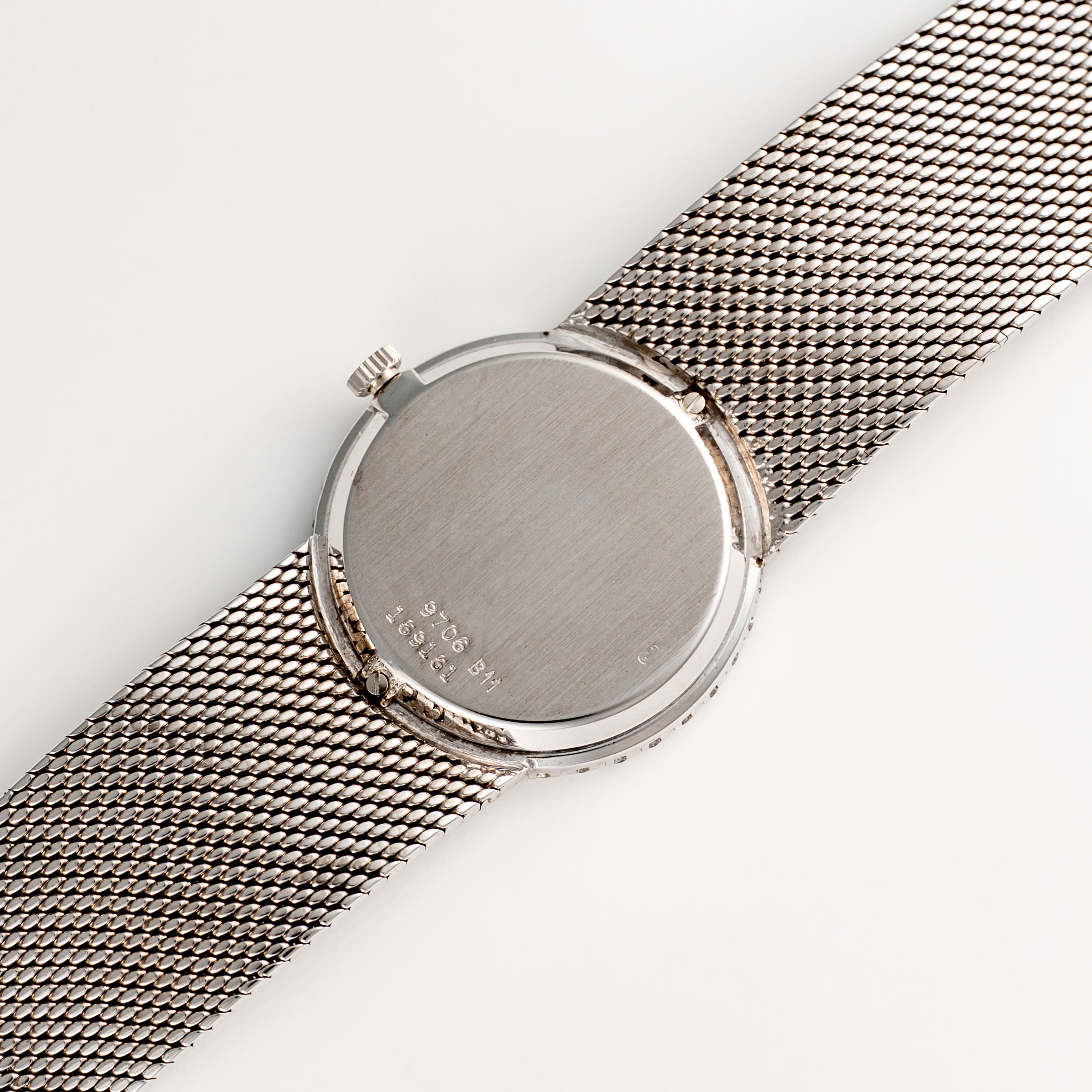 A LADY'S FINE 18K SOLID WHITE GOLD & DIAMOND PIAGET BRACELET WATCH CIRCA 1970s, REF. 9706 WITH - Image 9 of 10