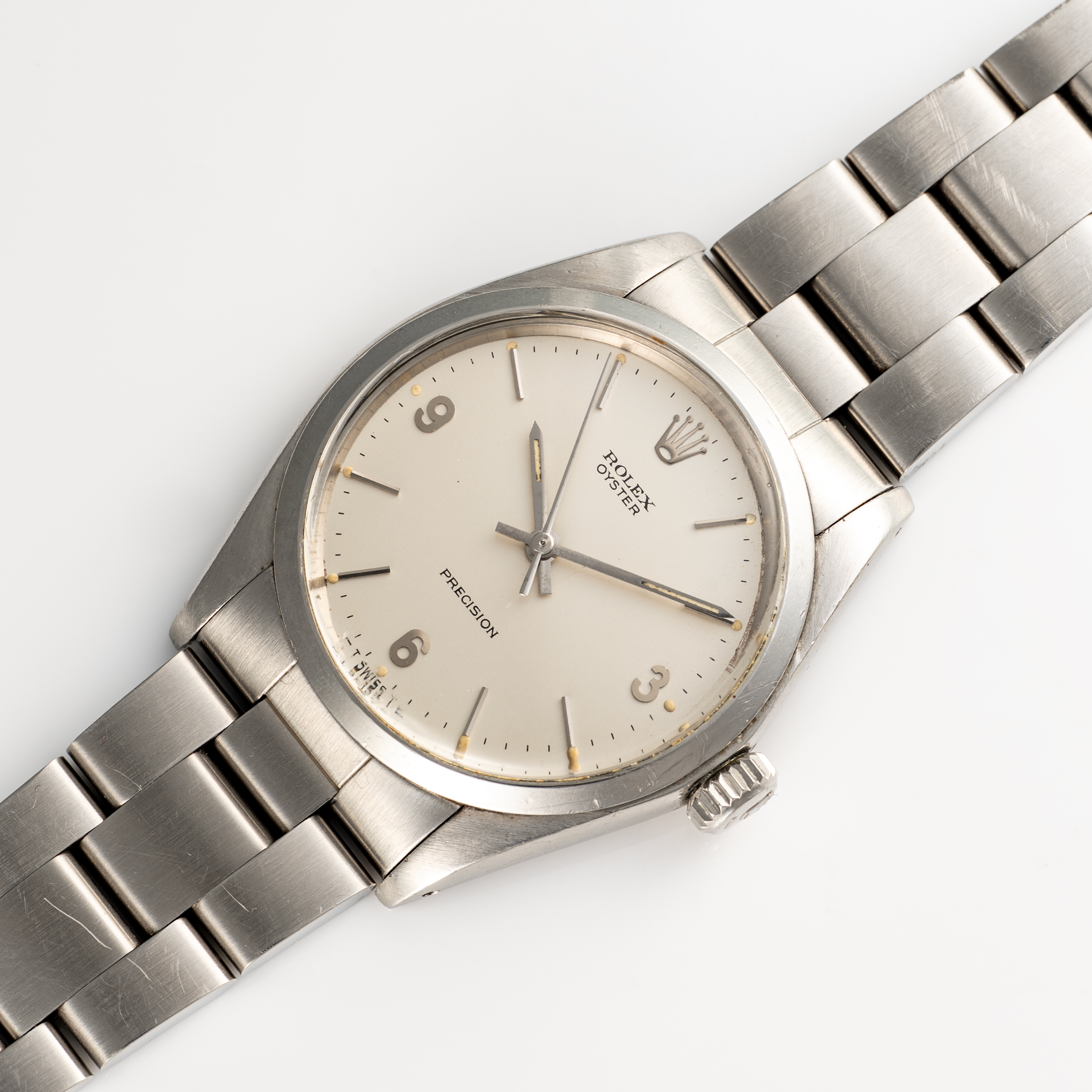 A RARE GENTLEMAN'S SIZE STAINLESS STEEL ROLEX OYSTER PRECISION BRACELET WATCH DATED 1971, REF. - Image 3 of 9