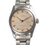 A MIDSIZE STAINLESS STEEL ROLEX OYSTER ROYAL BRACELET WATCH CIRCA 1950s, REF. 6244 WITH "