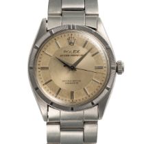 A GENTLEMAN'S SIZE STAINLESS STEEL ROLEX OYSTER PERPETUAL BRACELET WATCH CIRCA 1956, REF. 6569