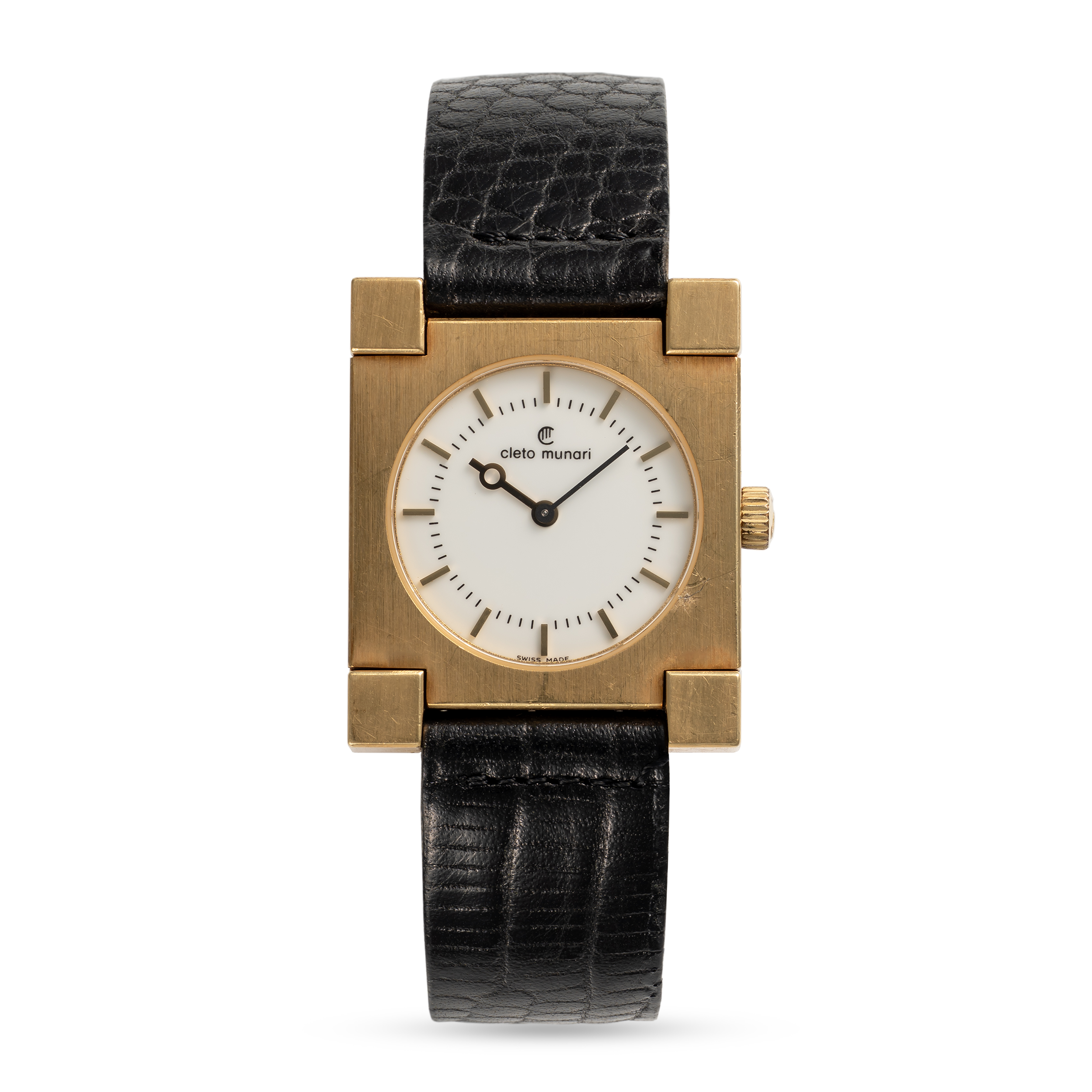 A RARE GENTLEMAN'S SIZE 18K SOLID GOLD CLETO MUNARI "SOTSEY" WRIST WATCH CIRCA 1980s, A LIMITED - Image 4 of 9