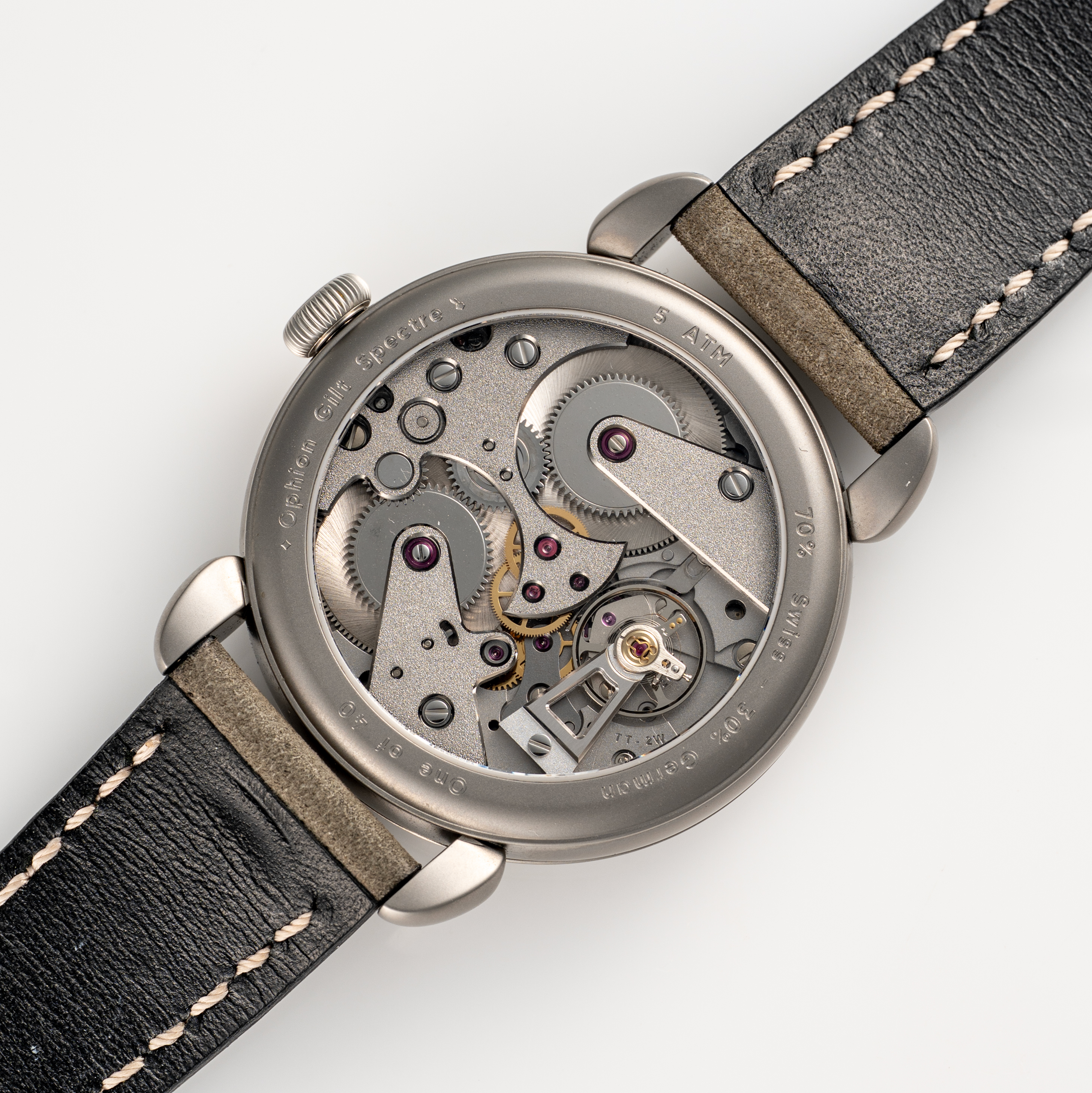 A RARE GENTLEMAN'S SIZE TITANIUM OPHION VELOS 786 GILT SPECTRE WRIST WATCH CIRCA 2022, THE LIMITED - Image 9 of 10