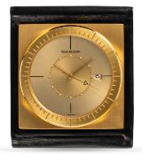 A GOLD PLATED JAEGER LECOULTRE MEMOVOX ALARM PURSE/TRAVEL WATCH CIRCA 1960s Movement: 17J, manual