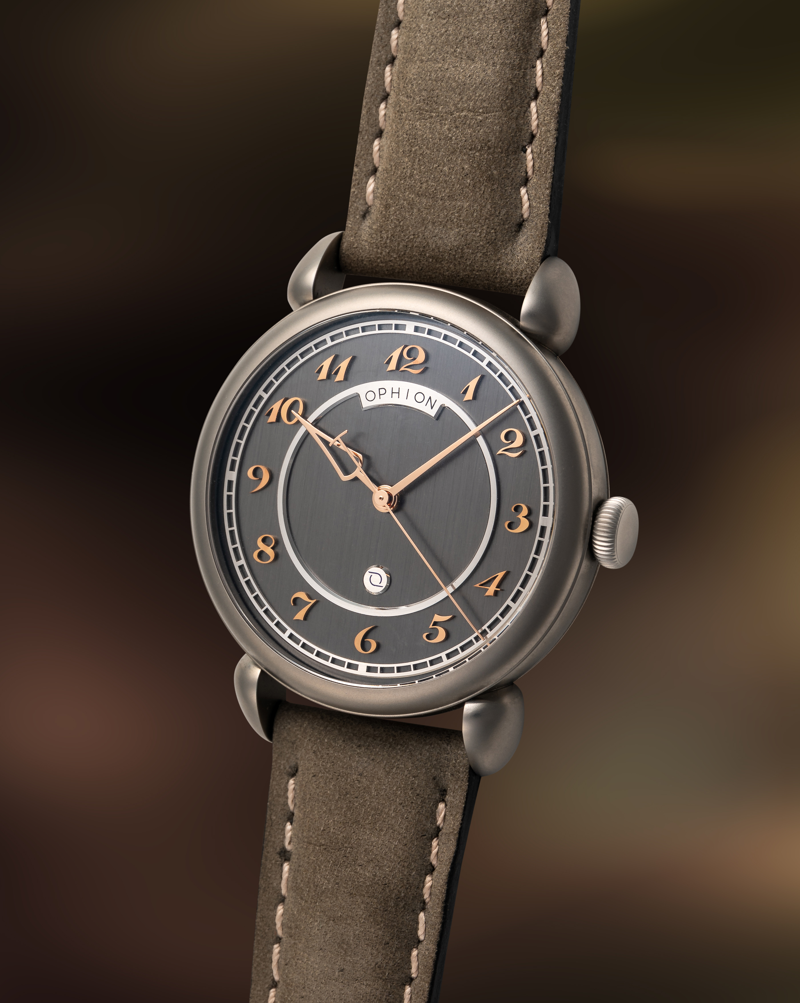 A RARE GENTLEMAN'S SIZE TITANIUM OPHION VELOS 786 GILT SPECTRE WRIST WATCH CIRCA 2022, THE LIMITED - Image 3 of 10