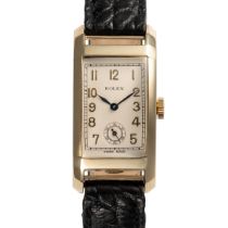 A GENTLEMAN'S SIZE 9CT SOLID GOLD ROLEX PRINCE ELEGANT CURVEX WRIST WATCH CIRCA 1930s, REF. 3059
