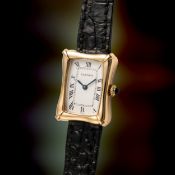 A VERY RARE LADY'S 18K SOLID GOLD CARTIER PARIS BAMBOO COUSSIN WRIST WATCH CIRCA 1970s, REF. 78110