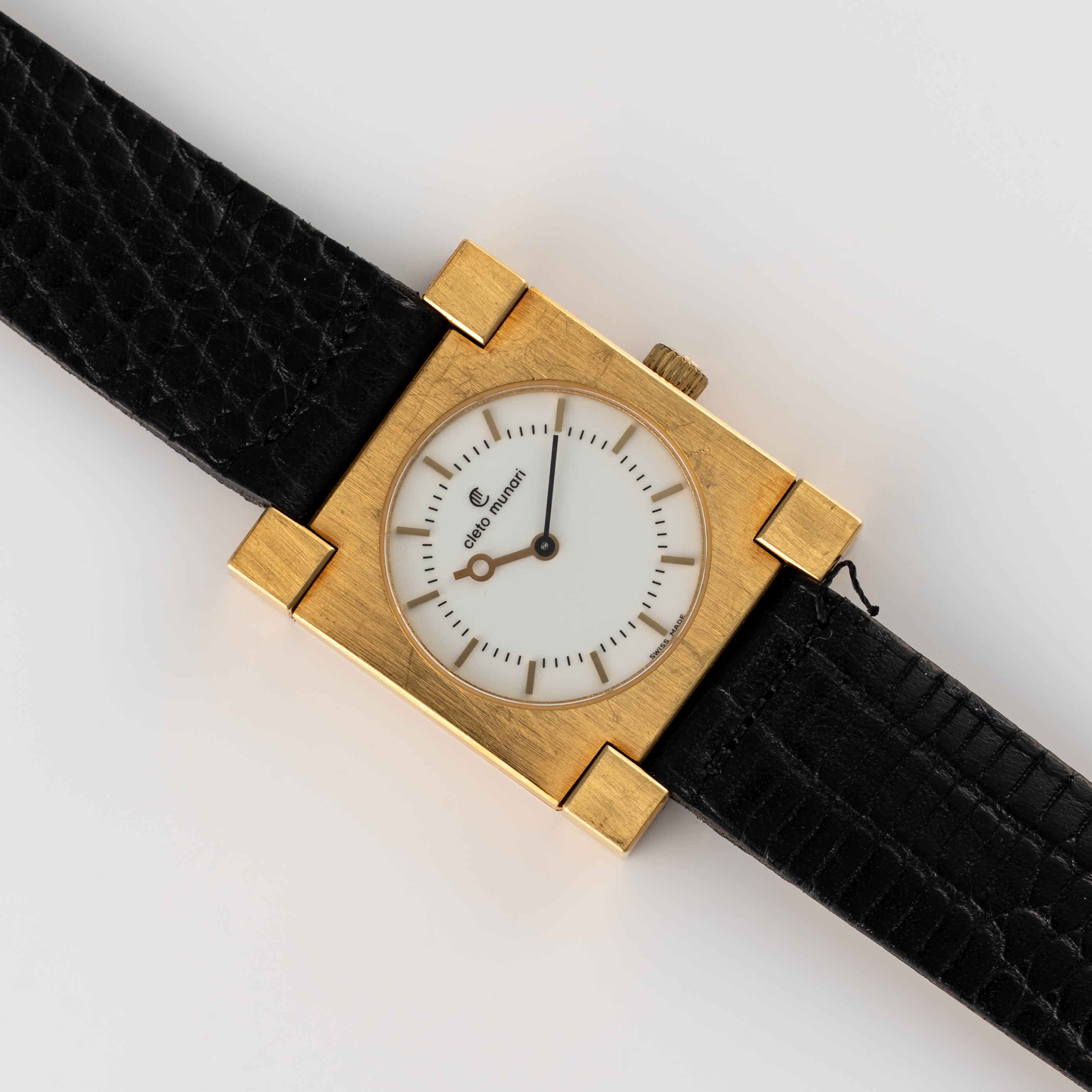 A RARE GENTLEMAN'S SIZE 18K SOLID GOLD CLETO MUNARI "SOTSEY" WRIST WATCH CIRCA 1980s, A LIMITED - Image 5 of 9