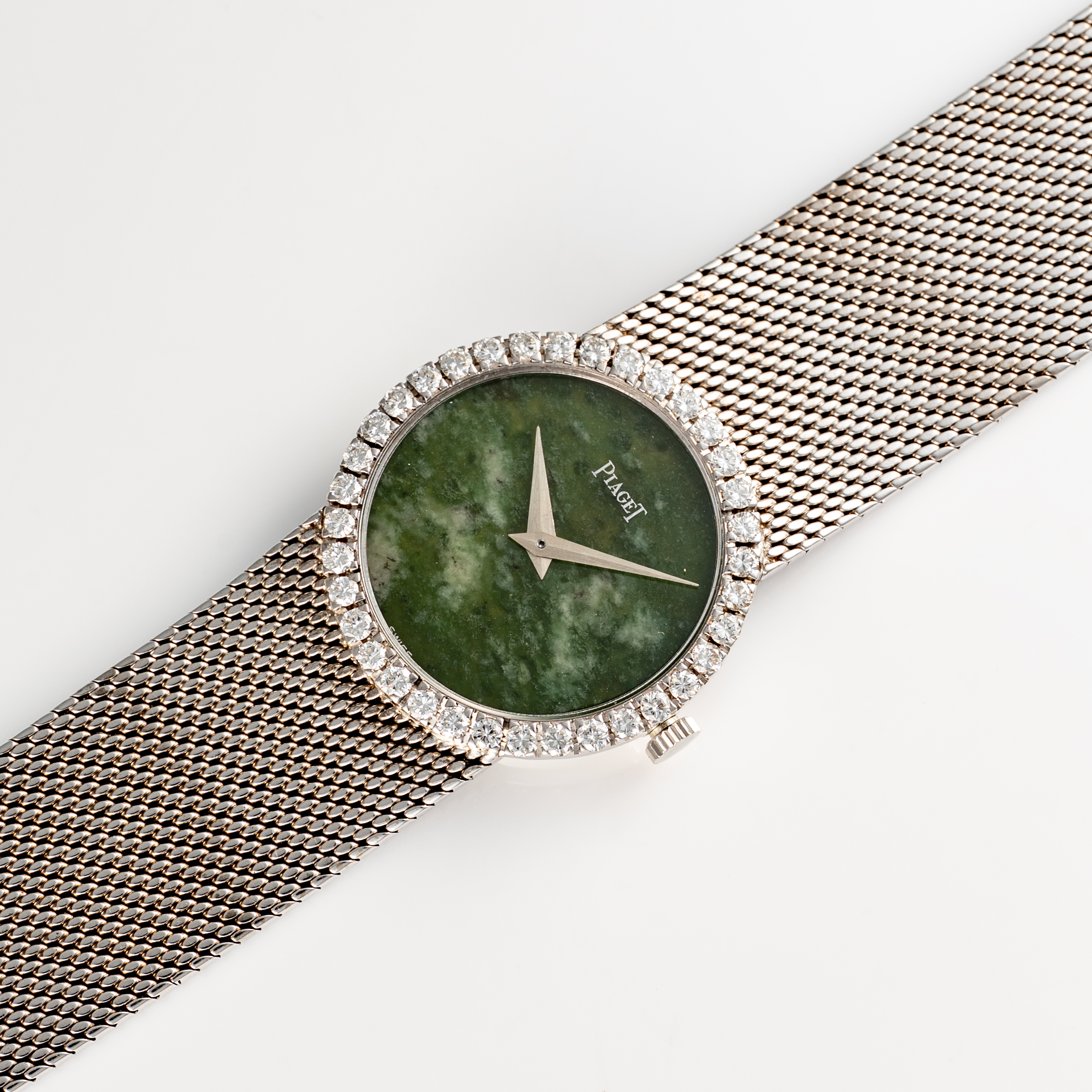 A LADY'S FINE 18K SOLID WHITE GOLD & DIAMOND PIAGET BRACELET WATCH CIRCA 1970s, REF. 9706 WITH - Image 6 of 10