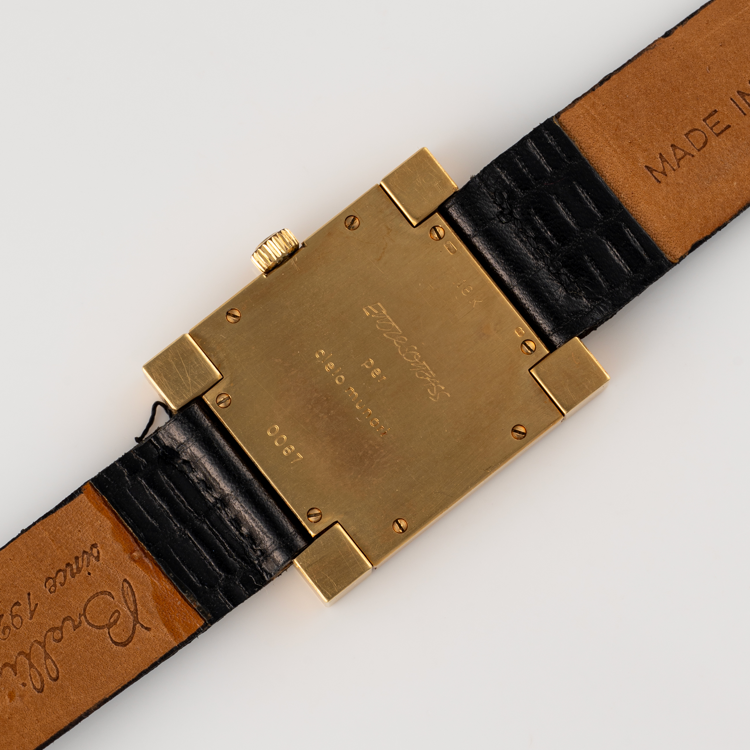 A RARE GENTLEMAN'S SIZE 18K SOLID GOLD CLETO MUNARI "SOTSEY" WRIST WATCH CIRCA 1980s, A LIMITED - Image 9 of 9
