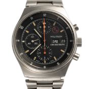 A RARE GENTLEMAN'S STAINLESS STEEL ORFINA PORSCHE DESIGN MILITARY CHRONOGRAPH BRACELET WATCH CIRCA