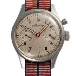 A GENTLEMAN'S SIZE STAINLESS STEEL ROYAL CANADIAN AIR FORCE (RCAF) BREITLING SINGLE BUTTON