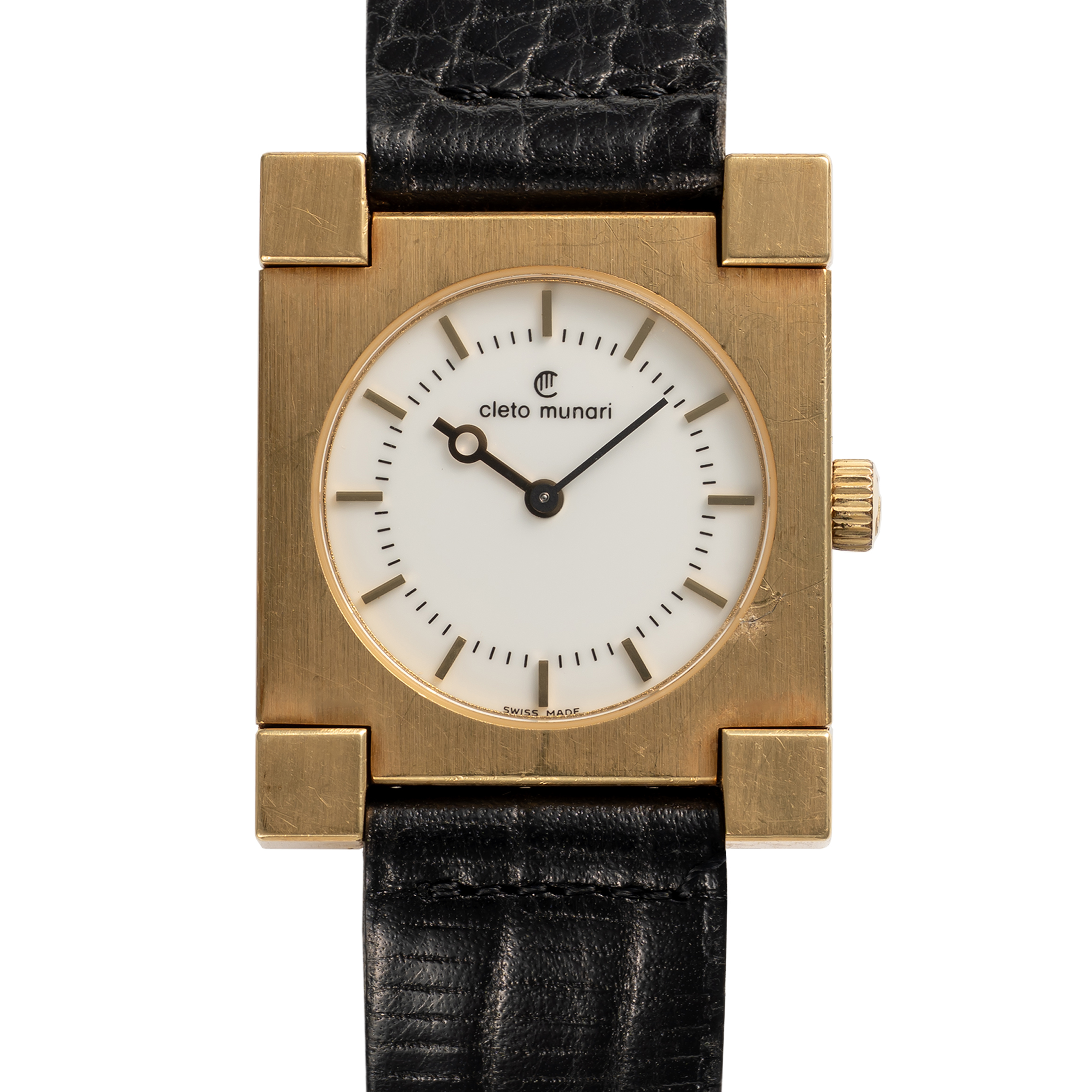 A RARE GENTLEMAN'S SIZE 18K SOLID GOLD CLETO MUNARI "SOTSEY" WRIST WATCH CIRCA 1980s, A LIMITED - Image 2 of 9