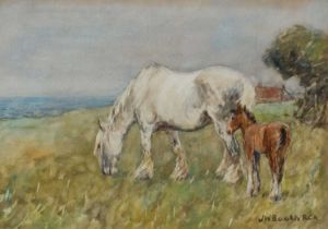 James William Booth RCA (1867-1953) Horse and foal Signed JW Booth RCA (lower right) Watercolour