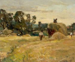 James William Booth RCA (1867-1953) The harvest Signed JW Booth (lower right) Oil on canvas 24.3 x