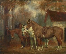 Φ Frederic Whiting (1874–1962) Horses in Hyde Park Traces of a signature and dated 1918 (lower left)