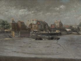 Paul Maitland (1863-1909) Cheyne Walk West, Afternoon Traces of a signature (lower left) Oil on