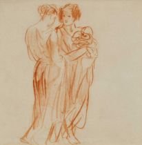 Φ Augustus John OM, RA (Welsh 1878-1961) Study of two women and a baby Red chalk 24.1 x 27.2cm
