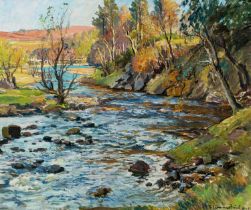 Φ Samuel John Lamorna Birch RA, RWS (1869-1955) River landscape Signed and dated S J Lamorna Birch