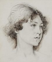 Φ Augustus John OM, RA (Welsh 1878-1961) Portrait of a young lady Pencil and pen and ink 29.6 x 24.