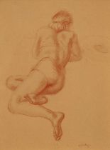 Φ Molly Bishop (1911-1998) Study of a woman in a bathing suit, seen from behind Signed M Bishop (