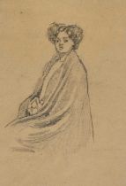 Attributed to Walter Richard Sickert ARA (1860-1942) Study of a woman in a blanket Traces of a